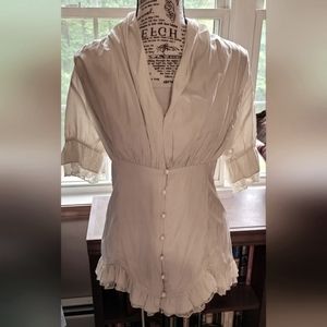 Steampunk Ivory Blouse Size M